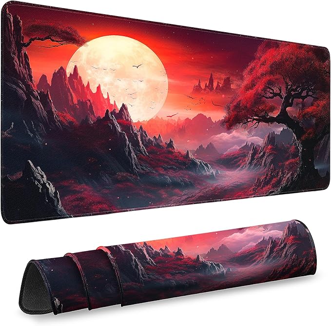 Gaming Mouse Pad, Desk Mat for Keyboard and Mouse, Large Mouse Pad for Desk, Computer Mousepad