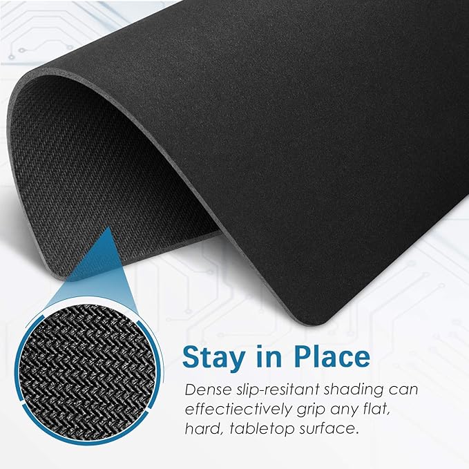 Mouse Pad 9.5×8.0×0.12 inches Premium-Textured Non-Slip Rubber Base Mouse Mat Mousepad for Office & Home, Black (3 Pack)