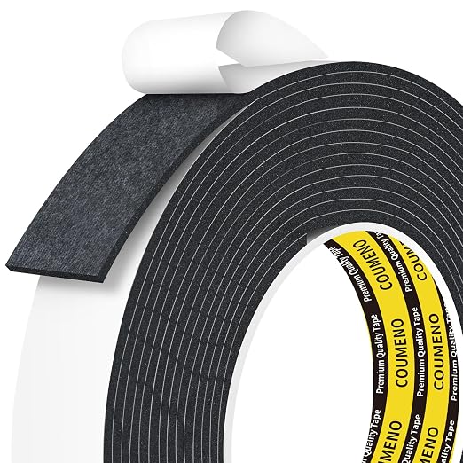 Heavy Duty Double Sided Tape, Black Foam Tape,1 in X 16.4 ft | High Tack Strong Adhesive Foam Mounting Tape, Weatherproof Sealing Foam Tape, Easy Peel & Stick for Home Office School