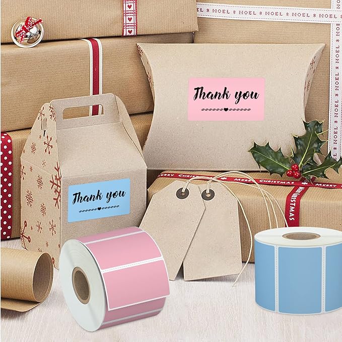 Misofuki 2.25" x 1.25" White Direct Thermal Barcode Labels 1000 Pcs for Zebra ZD410 ZD411 LP2824, 2-1/4x1-1/4 1 Roll Waterproof Strong Adhesive Perforated Return Address Labels Used with Rollo MUNBYN