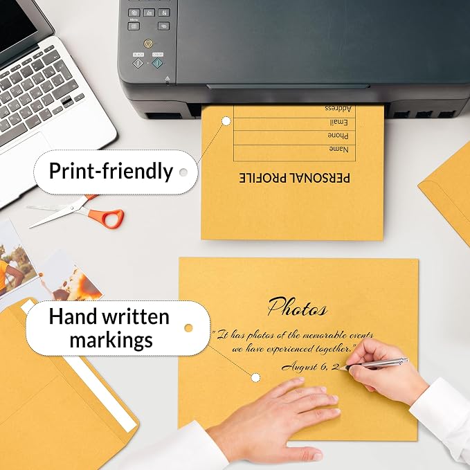 SUNEE 9 x12 Manilla Envelopes, 28lb Brown Kraft, Ultra Strong Quick-Seal Security Catalog Mailing Envelopes for Flat Letter Size Documents or Photos, 250 Count