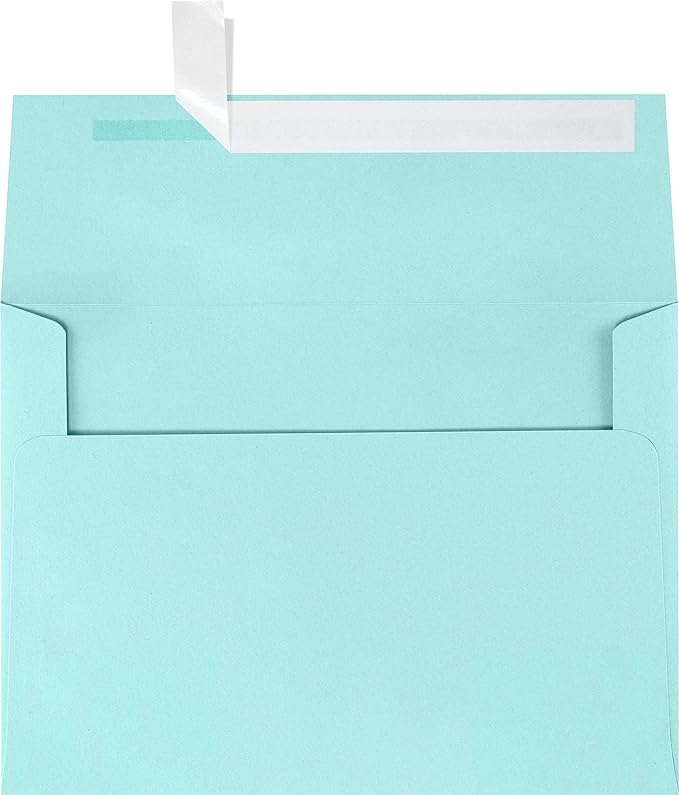 LUXPaper A7 Invitation Envelopes | Peel & Press | 5 1/4" x 7 1/4" | Seafoam Blue | 80lb. Text | 250 Qty