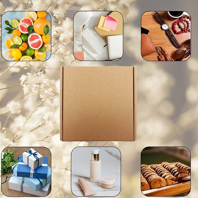 7x7x2 inches Shipping Boxes Set of 25, Brown Corrugated Mailing Cardboard Box Literature Mailer for Packing Small Business Moving and Storage,E-Commerce Packaging (7"×7“×2”)