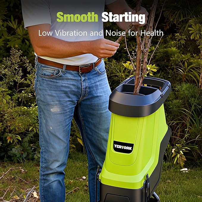 Wood Chipper, 15-Amp 1.8" Cutting Diameter Electric Wood Chipper & Shredder with 50L Collection Bag, Efficient Mulcher for Easy Clean up Ideal for Yard Waste and Branches