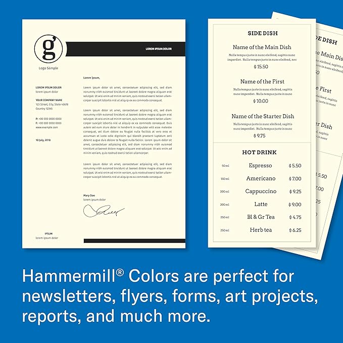 Hammermill Colored Paper, 20 lb Cream Printer Paper, 8.5 x 14 - Made in the USA, Pastel Paper, 168040R - 1 Ream (500 Sheets)