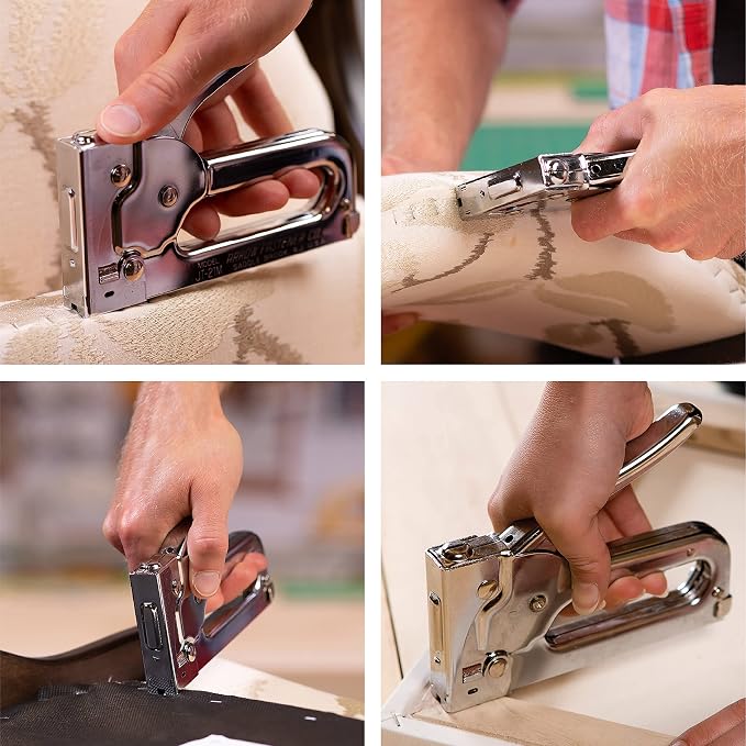 Arrow JT21CM Professional Light Duty Staple Gun for Upholstery, Crafts, Office, Fits 1/4", 5/16”, or 3/8" Staples (Pack of 4)