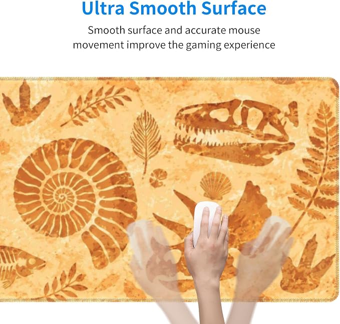 Retro Fossils Mouse Pad XL Large Mousepad Non Slip Rubber Base Desk Mat for Laptop Computer Gaming 31.5" X 12"