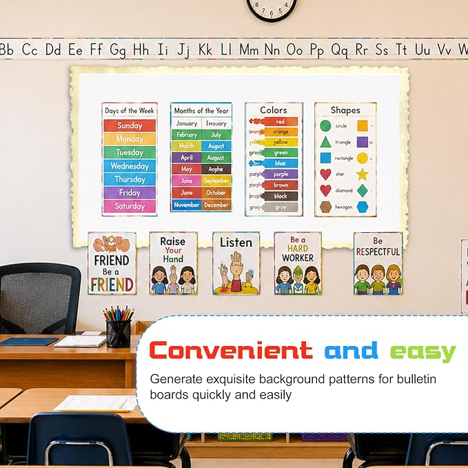 4x15ft White Bulletin Board Roll,DIY Background Decor | Durable hole-free recovery, Flexible cut-to-size material, Effective noise barrier, Student work & note display wall