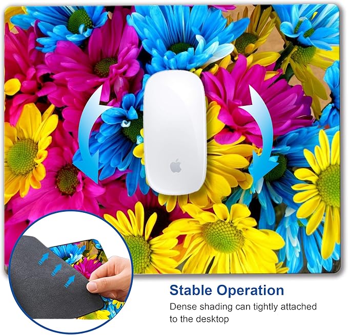 Colorful Flower Mouse pad Computer Mousepad with Personalized Design Office Non-Slip Rubber Mouse mat