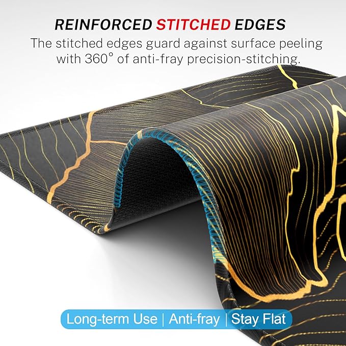MROCO Mouse Pad [30% Larger] with Anti-Fray Stitched Edges, Premium-Textured Waterproof Surface, Non-Slip Rubber Base, Computer & Gaming Mouse Mat for Laptop, Office & Home, 8.5 x 11 in, Golden Rise