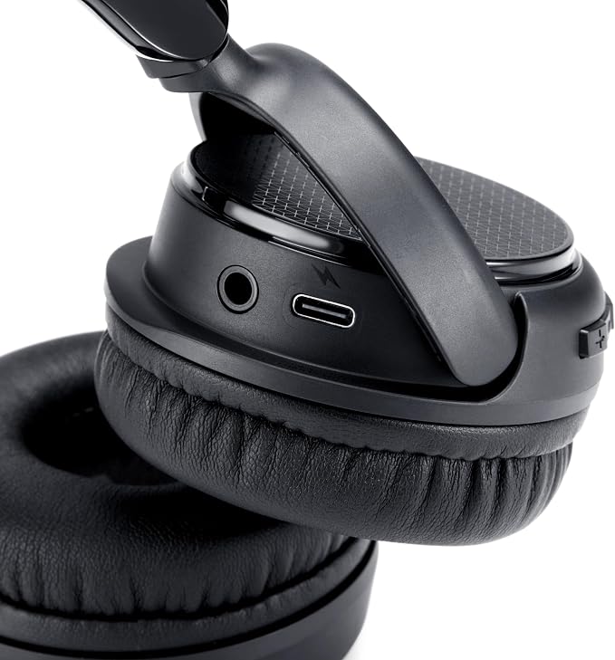 Amazon Basics Bluetooth On-Ear Headphones Wireless with Microphone, Deep Bass, 35 Hour Playtime, Foldable, Collapsible, Portable Travel Friendly, Black