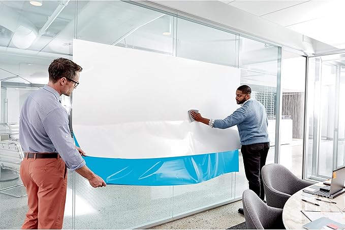 Post-it Dry Erase Whiteboard Film Surface for Walls, Doors, Tables, Chalkboards, Whiteboards, and More, Removable, Stain-Proof, Easy Installation, 3 x 2 ft Roll (DEF3x2)