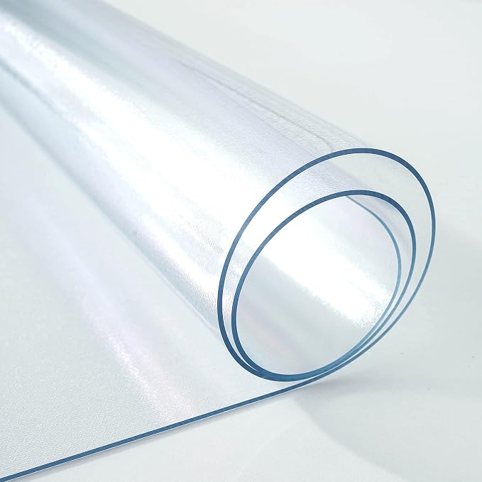 LovePads Frosted Table Cover Protector 24 x 40 in, 1.5mm Thick Plastic Mat | Non-slip Waterproof PVC Table Protector, Cut to Size, Spill-Stain-Scratch Proof, Fits Kitchen, Dining Table, Dresser, Desk