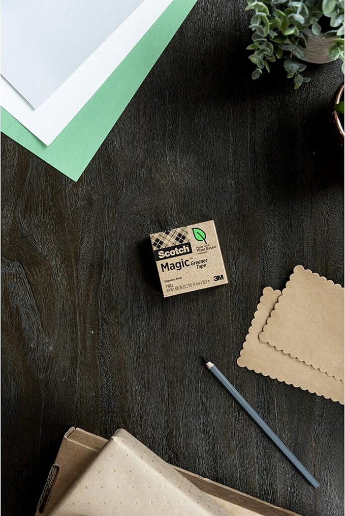 Scotch Magic Greener Tape, 10 Rolls, Numerous Applications, Invisible, Engineered for Repairing, 3/4 x 900 Inches, Boxed (Pack of 12)