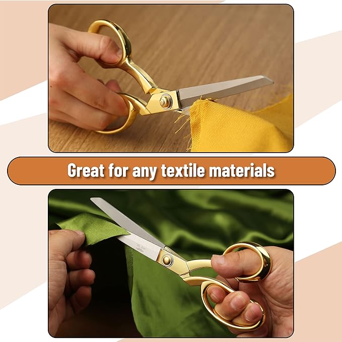 Mr. Pen Premium Gold Tailor Scissors, 8-inch Heavy Duty Fabric Cutter