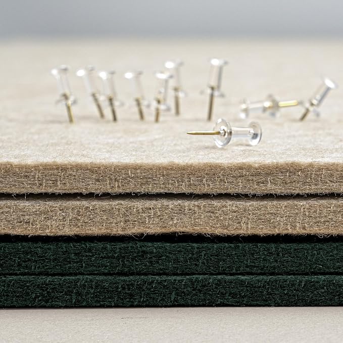 Felt Bulletin Board 24x18 inches, Decorative Pin Board for Home & Office | Cork Board Alternative for Wall with Push Pins, Display Mood Board for Photos, Notes & Reminders