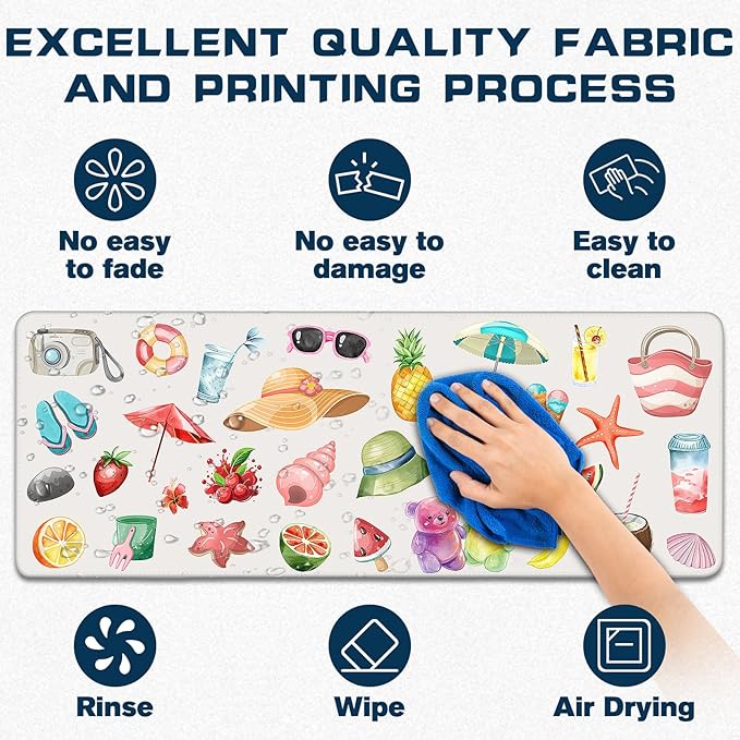 Mouse Pad Gaming - Desk Mat for Keyboard and Mouse - Watercolor Stickers Large Mouse Pads for Desk, Gaming Mousepad with Non-Slip Base, Desks Pad (31.5" X 11.8") for Game, Office and Home