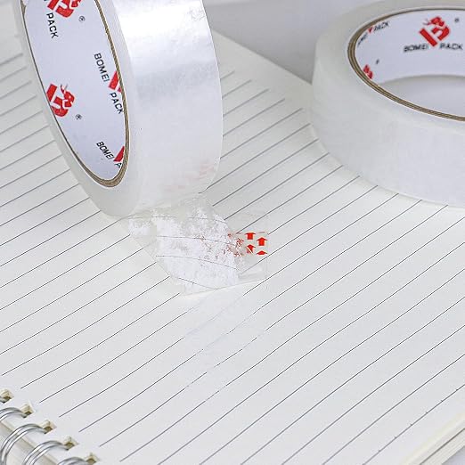 BOMEI PACK Clear Tape, 1 Inch x 164 Ft, Transparent Tape Refills, 3" Core Big Roll Stationery Tape, Strong Gift Wrap Tape for Home, Office, 12 Rolls Fit 3 Inch Desktop Dispenser (Pack of 2)