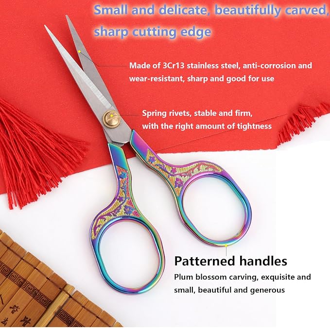 YVAOG Mini Folding Scissors, Safe Portable Travel Mini Scissors, Stainless Steel Retractable Small Scissors for Home Office, 2 Piece Set (Silver and colored titanium)