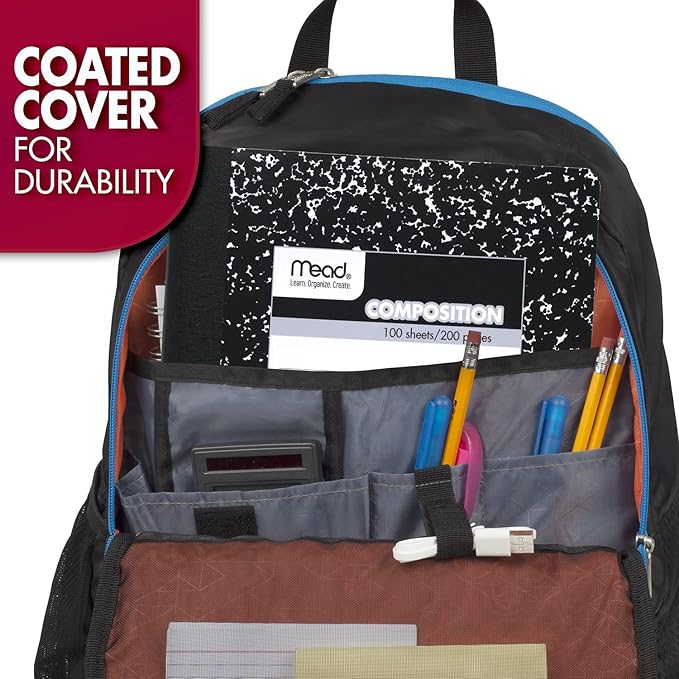 Mead Composition Notebook, 12 Pack, Wide Ruled Paper, 7-1/2" x 9-3/4", 100 Sheets per Comp Book, Black Marble (72936)