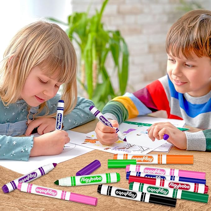 192 Count Washable Markers Bulk, Coloring Markers for Kids, 12 Colors | Broad Line Conical Tip, Back to School Supplies, Teacher Classroom Must Haves, Classroom Essentials & Art Supplies & Prizes