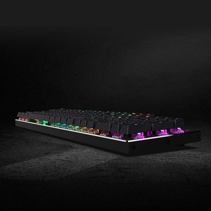 Redragon K556 Wired RGB Mechanical Gaming Keyboard, 104-Key Aluminum Board | Rock-Solid Metal Build, 20 Backlits for Immersive ESports Vibe, Hot-swap Smooth & Soft Linear Red Switch for Quiet Scene