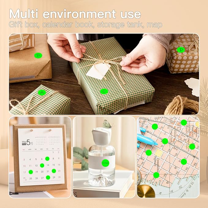 PARLAIM 1/2 Inch Circle Sticker Labels,1000 Stickers Round Color Coding Circle Dots Stickers,Roll Dot Sticker Label for Office Home Office(Fluorescent Green) (Pack of 2)