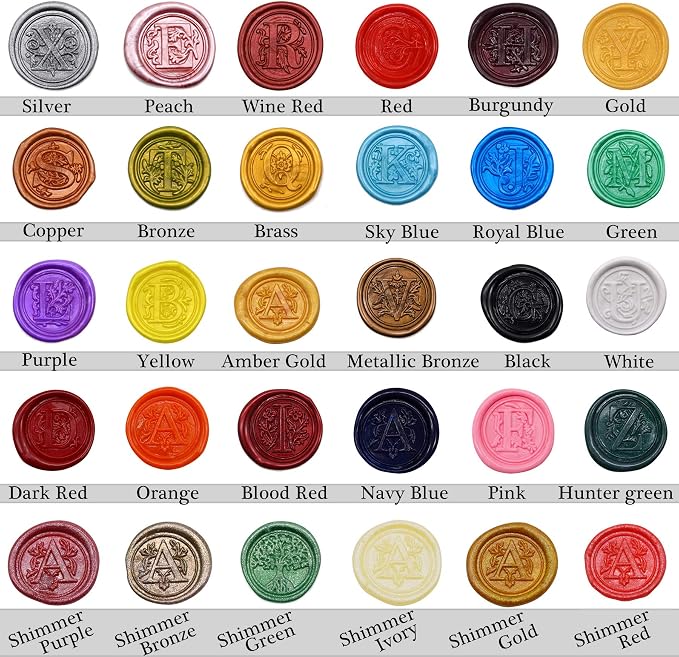Brass Gold Glue Gun Sealing Wax Sticks - Pack of 12 - Making Wax Seals for Letter Thanks Card Envelope, Wedding or Event Party Invitation, Gift Wrapping | 0.4-inch diameter sticks, Use to make wax seals, Decor for wedding invitations, Envelope, Card, M...