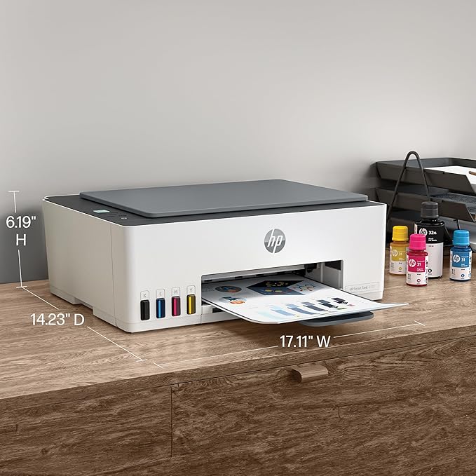 HP Smart Tank 5101 Wireless All-in-One Refillable Printer, Scanner, Copier with 2 years of Ink included, Wireless printer-for-home use an EcoTank Alternative (1F3Y0A)