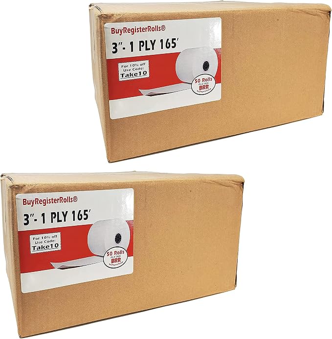 BuyRegisterRolls Star SP700 Kitchen Printer Paper (100 Rolls) 3" x 165' 1 Ply Bond (Non-Thermal) Receipt Paper POS Cash Register Paper for TMU200 SRP275