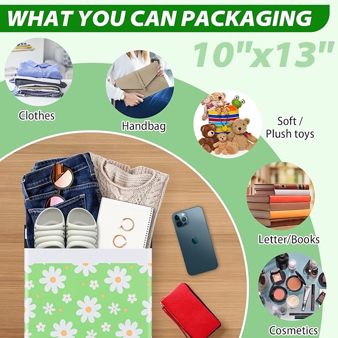 Oududianzi Poly Mailers 10x13, 100PCS Waterproof Shipping Bags, Self-Sealing Mailers Poly Bags, Mailing Envelopes Bulk, Packaging Bags for Online and offline Small Bussiness