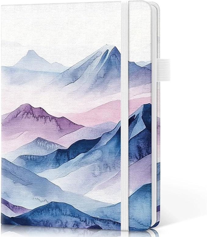 Taja Pretty Lined Journal for Women, Aesthetic Cute Hardcover Leather Journal for Writing, A5 College Ruled Notebook for Work & Note Taking, Perfect for Office School Home, 160 Pages, Distant Peak