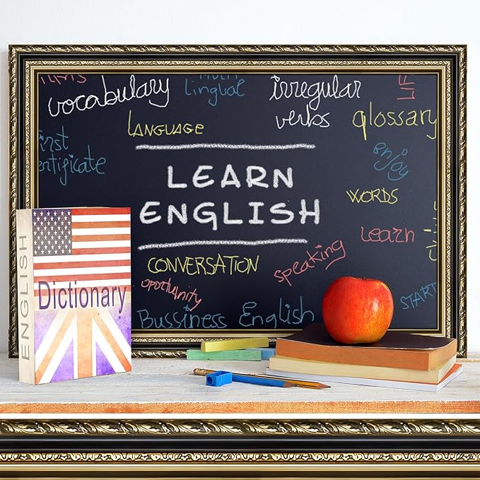 Outus 68FT Gold Frame Bulletin Board Border Die-Cut Straight Border Trim for Classroom Chalkboard, Picture Frames, Artworks, Walls, Mirrors & Office Decor, Classic Metallic Frame Molding(Ornate)
