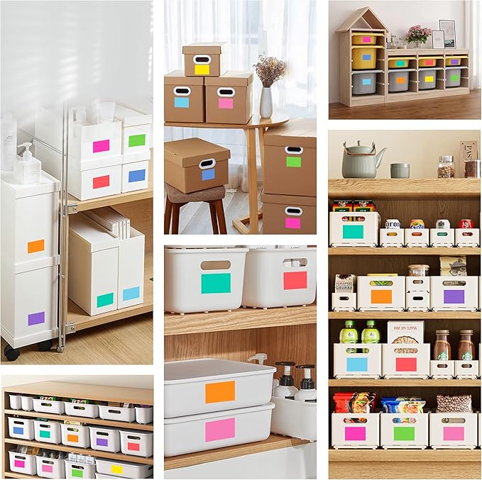 420 Pack Colored Labels Stickers, 3 x 2 inches, 14 Colors, Large Adhesive Home Moving Stickers for Packing Box