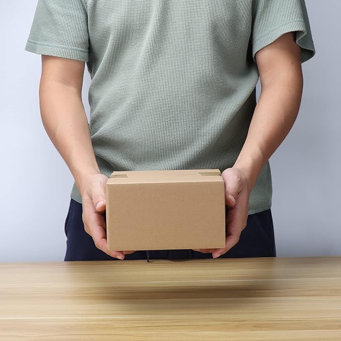 CRUGLA Shipping Corrugated Boxes Mailers 7x5x4 inch, Kraft Cardboards Packing Boxes for Business, Home, Packs of 25