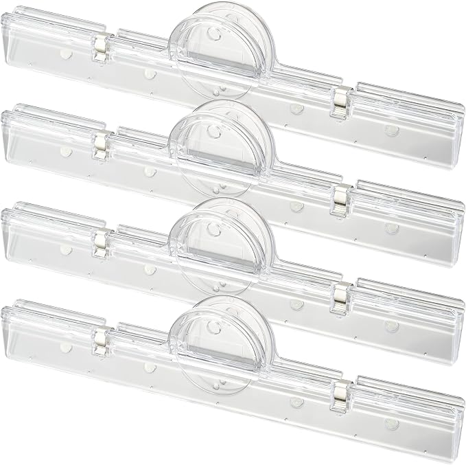 Large Magnetic Binder Clips, Extra Strong 7.9" Paper Clamps, Transparent | Holds Music Scores, Artwork, Photos, Documents, Menus & Schedule, Strong Magnets for Fridge & Whiteboard, 4Pcs