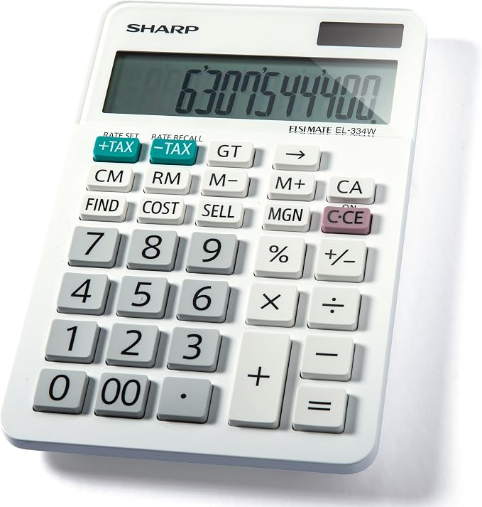 Sharp EL-334WB Business Calculator, White 4.0