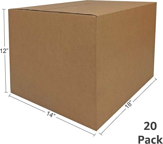 Moving Boxes Bundle of 18"x14"x12" (Medium Boxes - Pack of 20)