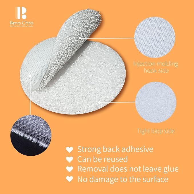 Self Adhesive Dots, Strong Adhesive 500PCS 0.59" Diameter Sticky Back Nylon Dots, Hook & Loop Dots with Waterproof Sticky Glue Tapes, Very Suitable for Classroom, Office, Home