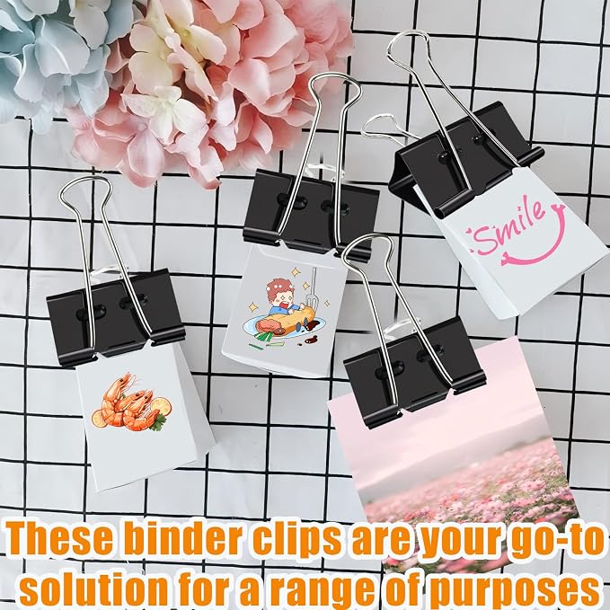 48 Pack Large Binder Clips(2 Inch), Upgrade Support Points Binder Clips | Extra Large Paper Clamps for Office and Home Supplies