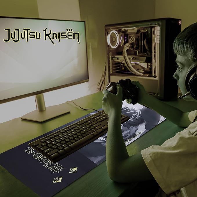 Jujutsu Kaisen Large Gaming Mouse Pad 31"x15" XL Computer Desk Mat, Anime | Jujutsu Kaisen anime gaming mouse pad, Oversized 31x15in , smooth fabric top, stitched edges, non-slip rubber base.