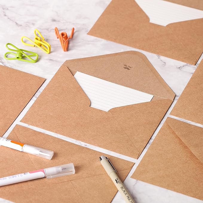 Mr. Pen- Kraft Envelopes, 39 Pack, 5 x 7 Inch, A7 Envelopes, Brown Envelopes, Card Envelopes, Kraft Paper Envelopes, Invitation Envelopes, Postcard Envelopes