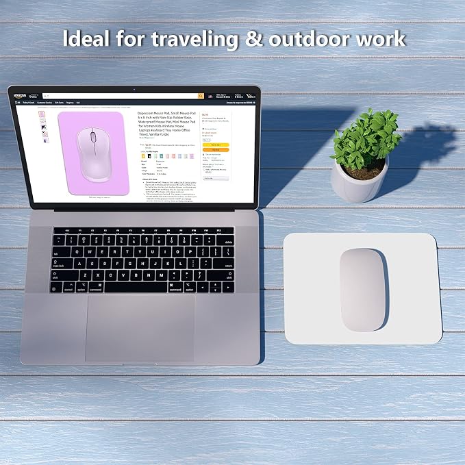Dapesuom Small Mouse Pad, 6 x 8 Inch Thick Rubber Premium-Textured Non-Slip Portable & Washable Mini Mouse Mat for Women Wireless Laptops Keyboard Tray Gaming Work Computer Office Travel, Space Gray