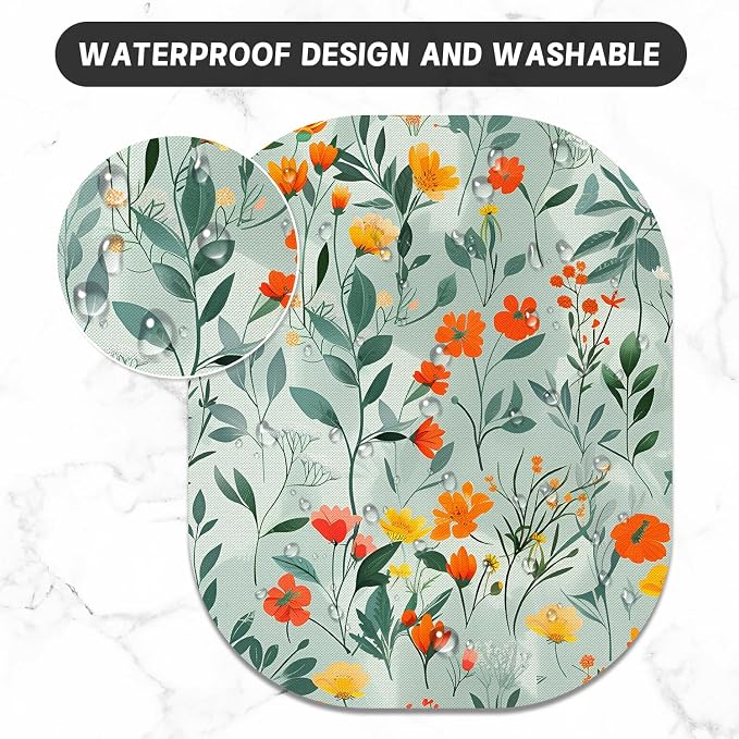 Small Mouse Pad, 6 x 7 Inch, Oval Mini Mouse Pad with Non-Slip Rubber Base for Laptop Wireless Mouse Keyboard Tray Mousepad, Colorful Flowers and Plants
