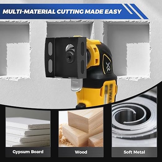 Upgraded Square Slot Cutter for Drywall, Stainless Steel Outlet Box Cutter for Single-Gang Electrical Boxes, Oscillating Multi-Tool Drywall Cutout Tool for Sheetrock-Square
