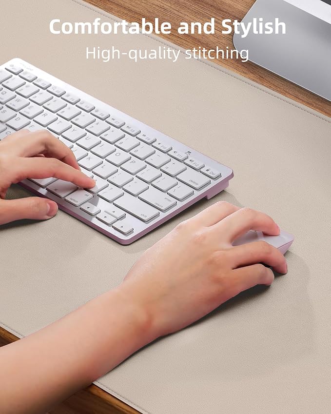AFIING Extra Large Desk Mat - 55"x 17" Non-Slip Desk Pad for Office and Home - Ideal for Large Mouse Pad and Desk Mats on Top of Desks(Beige)