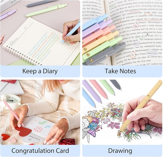 FIOVER Colored Gel Pens 24 Pack 0.7mm Medium Point Pens for Journaling | Quick-Dry Ink, Smooth Writing Colorful Pens for Note Taking, Doodling, Aesthetic Office School Supplies, Gifts for Women Men