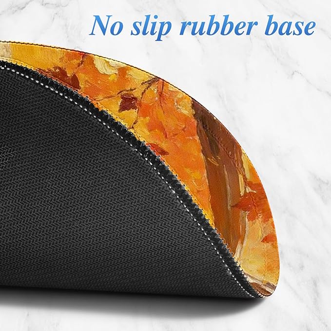 Round Mouse pad, high-end Texture, Sewn Edge Design, Anti-Slip Rubber Base. 8.6 x 8.6 inches (Autumn Glow)