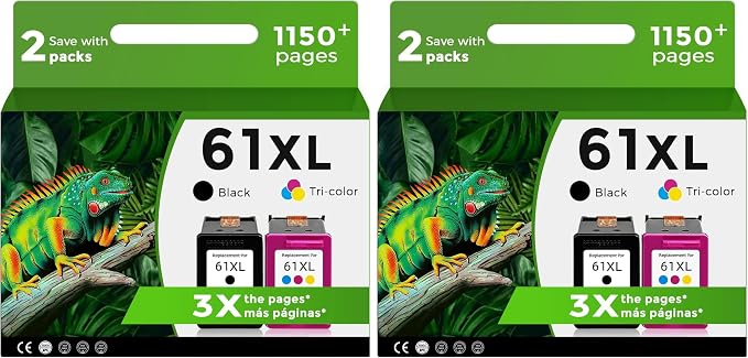 61XL Ink Cartridge Compatible for HP Ink 61 XL Black Color Combo 5530 4500 (Pack of 2)