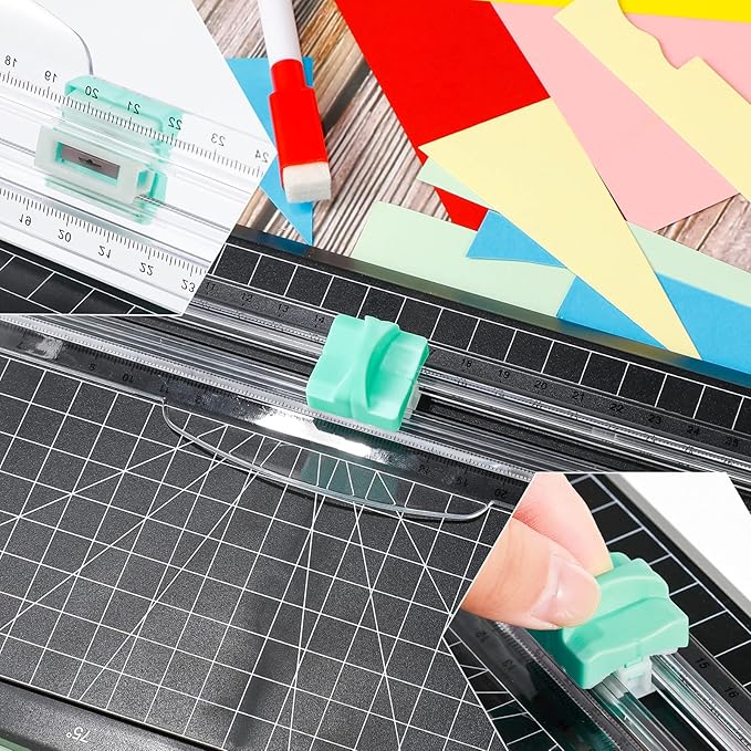 Mudder 10 Pieces Paper Cutter Replacement Blade Cutting Replacement Blades Refill for A4 Black and White Paper Trimmer(Mint Green)